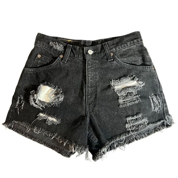 Levi’s vintage Jean shorts cut off black Orange tag size 7 - Picture 3 of 15